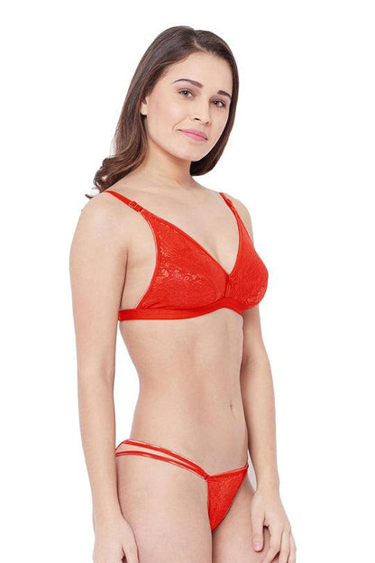 Chia Fashions Net Cotton Lingerie Set For Women's Non-Padded.