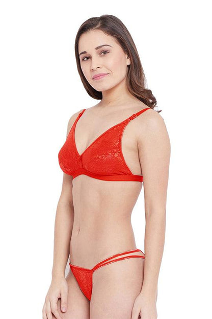 Chia Fashions Net Cotton Lingerie Set For Women's Non-Padded.