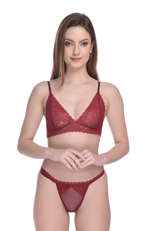 Chai Fashions Sultry Sheer Lace Lingerie Set.
