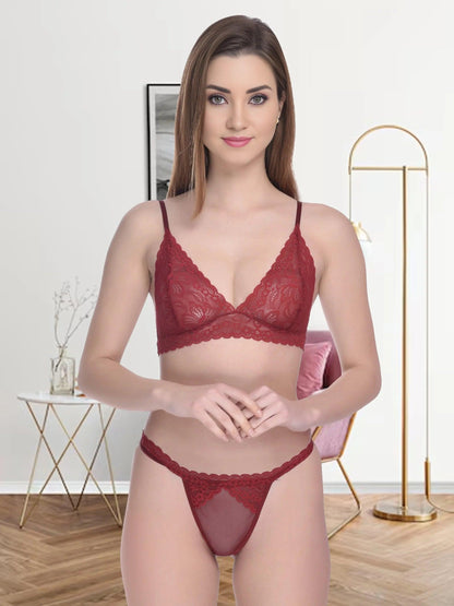 Chai Fashions Sultry Sheer Lace Lingerie Set.