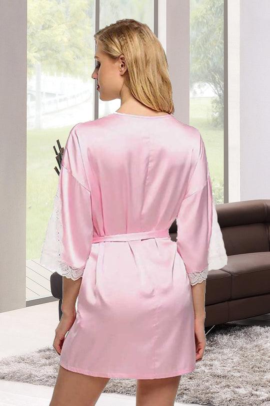 Chia Fashions Satin V-Neck Robe - Sensual Nightwear for a Hot and Enjoyable Evening.