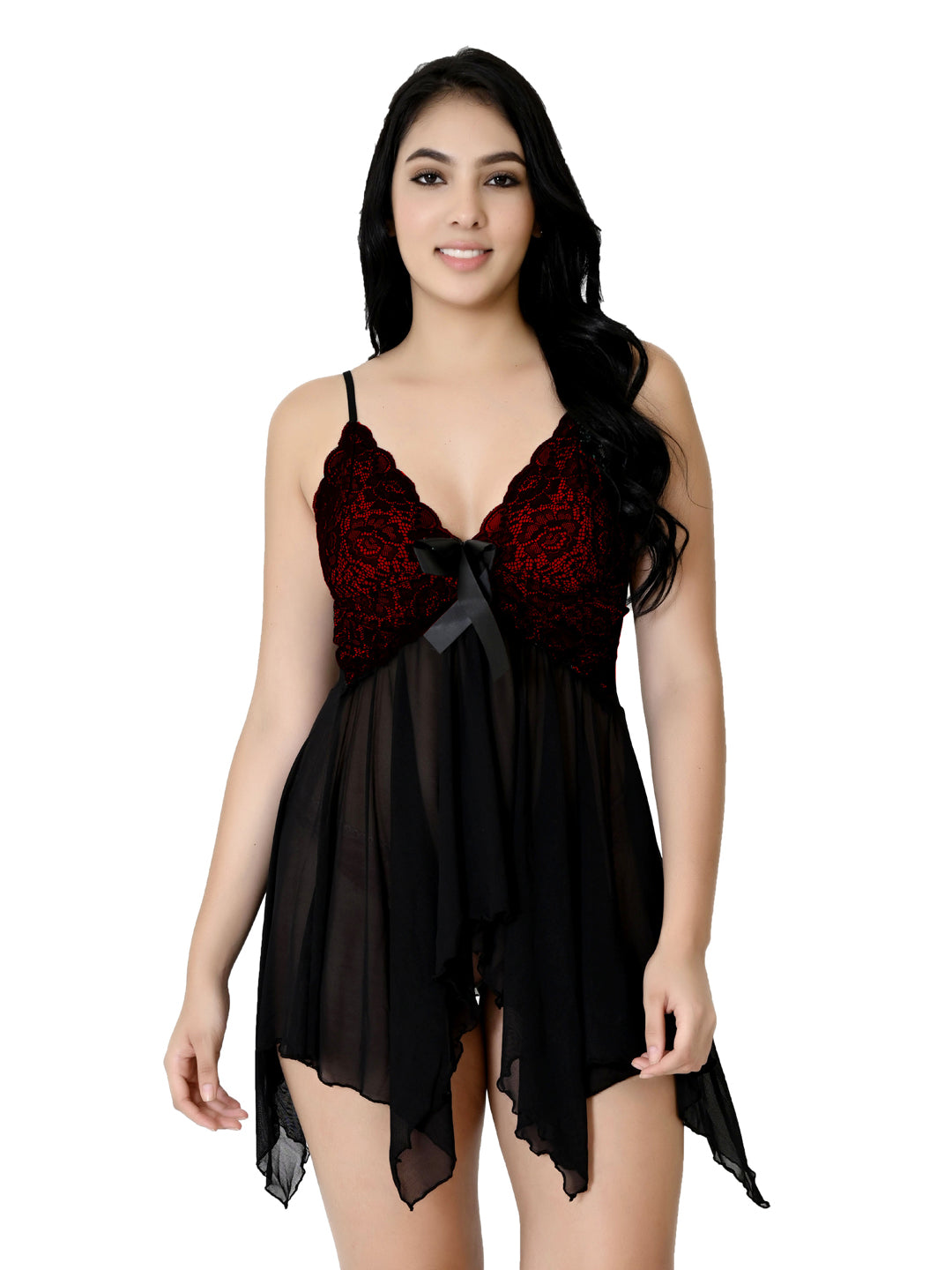 Sleevless Adjustable Straps Babydoll With Panty ||