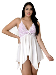 Sleevless Adjustable Straps Babydoll With Panty