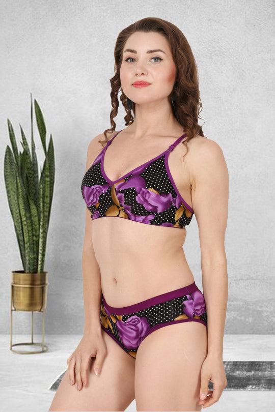 Chia Fashions Flower Printed Bra Panty Sets