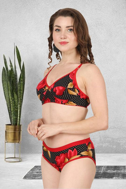 Chia Fashions Flower Printed Bra Panty Sets