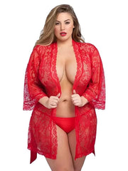 Women's Solid Above Knee Babydoll Nightwear Robe With Panty ||