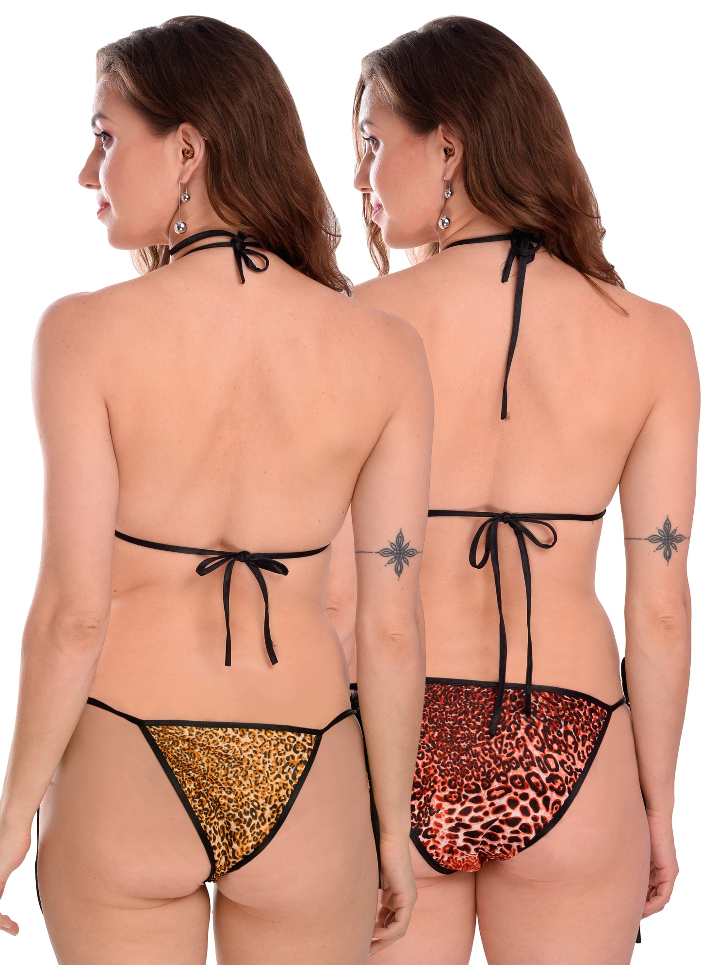 Chia Fashions Multicolor Satin Lingerie Sets Pack Of 2